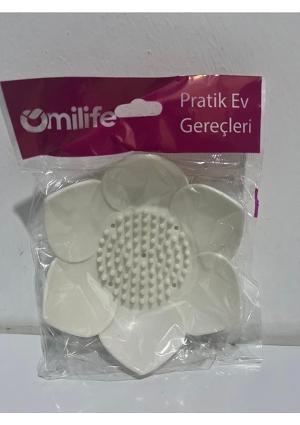 Islak Sabunu Kuru Tutan Elastik Malzemeli Çiçek Şeklinde Sabunluk