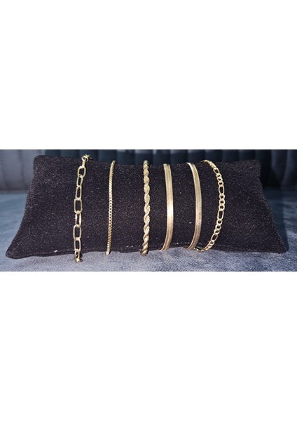 “altın Dokunuş” 6’lı Zincir Bileklik Seti modelleri