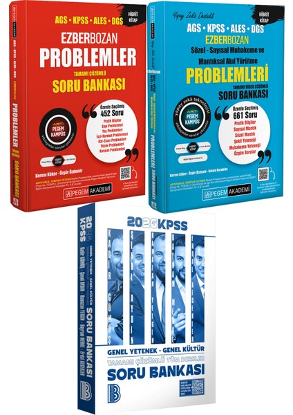 2026 Kpss Tüm Dersler Tamamı Çözümlü Soru Bankası - Ezberbozan Problemler Çözümlü Soru - Muhakeme Problemleri Soru