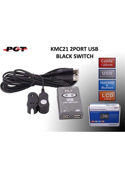 Pct KMC21 2port USB Switch