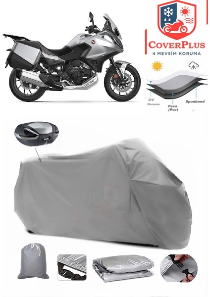 Honda Nt 1100 Dct Motor Brandası Gri Arka Çanta Uyumlu Motorsiket Brandası Motor Örtüsü Çadır Su Geçirmez Motosiklet Kılıfı Motor Brandası