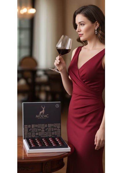 Kırmızı Şarap Dolgulu Bolu Çikolatası 364 gr Red Wine