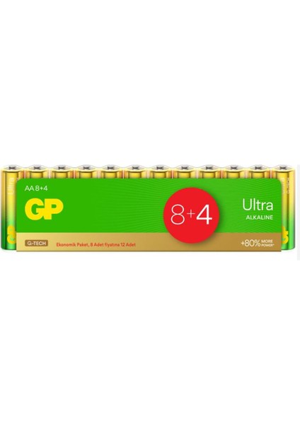 Gp G-Tech Lr6 Aa Boy Ultra Alkalin Kalem Pil 12'li Paket GP15AU-VS12