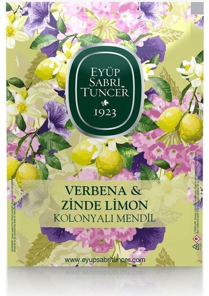 Eyüp Sabri Tuncer 50LI Mendil Verbena Kolonyalı (9,3 x 12,5) Doypack