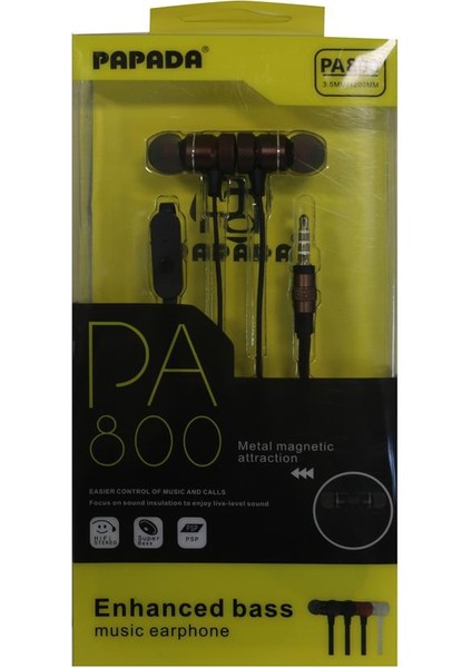 Megatech Papada PA800 Kahve Renk Mikrofonlu Mıknatıslı Kulaklık