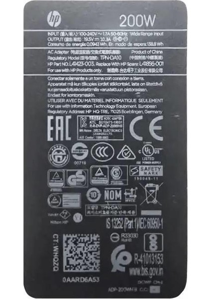Omen Victus Zbook 200W 19.5V 10.3A TPN-CA23 Adaptör Hp Şarj fırsatları
