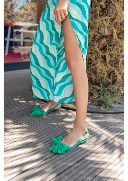 Micky Kadin Yeşil Fıyonk Detay Topuklu Ayakkabi