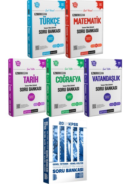 2026 Kpss Tüm Dersler Tamamı Çözümlü Soru Bankası - 2026 Kpss Ezberbozan Türkçe Matematik Tarih Coğrafya Vatandaşlık Soru