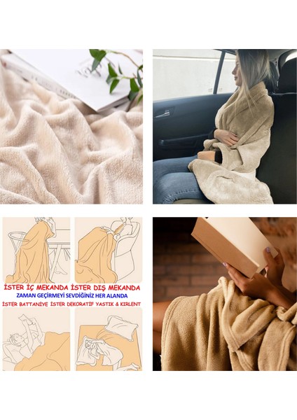 Nakış Işleme Çiçekler Efektli Baskılı Tv Battaniyesi Olabilen Dekoratif Yastık Kırlent Battaniye fırsatları