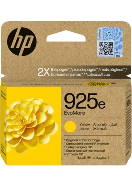 Hp 925E Yellow Sarı Kartuş 4K0W2PE