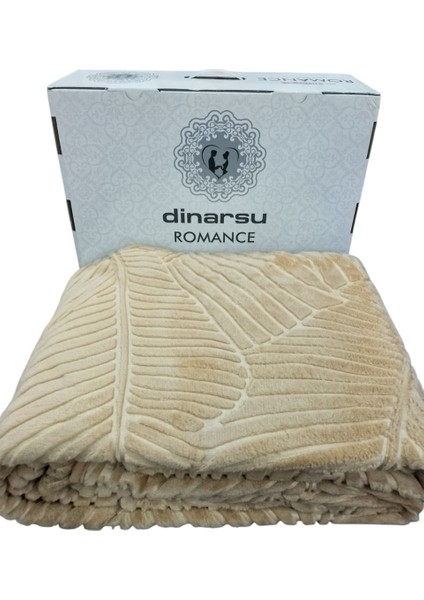 Romans Emboss Tek Kişilik Battaniye Vizon