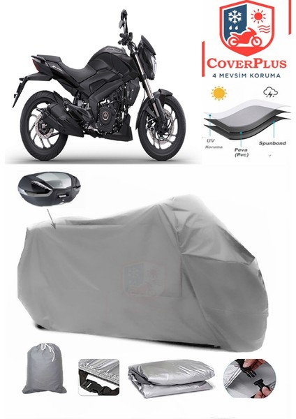 Bajaj Dominar 400 Ug Motor Brandası Gri Arka Çanta Uyumlu Motorsiket Brandası Motor Örtüsü Çadır Su Geçirmez Motosiklet Kılıfı Motor Brandası