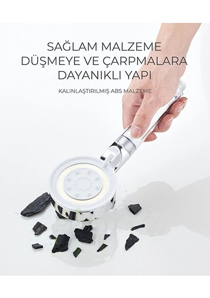 Beyaz Spa Modlu Filtreli Duş Başlığı 5 Fonksiyonlu Duş Fiskiyesi fiyatları