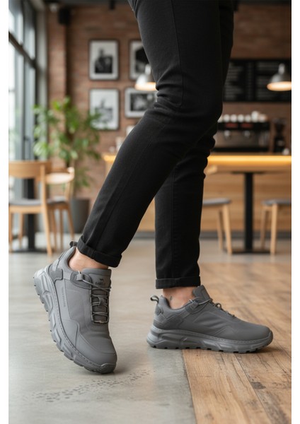 Füme Tekstil Lastik Bağcıklı Erkek Spor Ayakkabı Rainy M