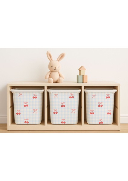 Trofast Kiraz Damalı Sticker - Çocuk Odası Oyuncak Düzenleme Etiketi - Dayanıklı Folyo fiyatları