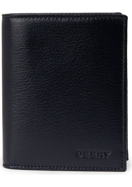 Hakiki Deri Lacivert Dikey Erkek Cüzdanı - 01102MLCVZ01