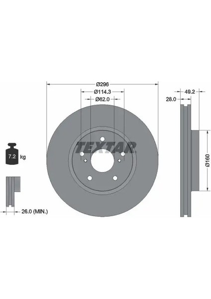 92174303 Fren Diski On 435120N040 435120P010 4351230310 (2 Adet Fiyatıdır)