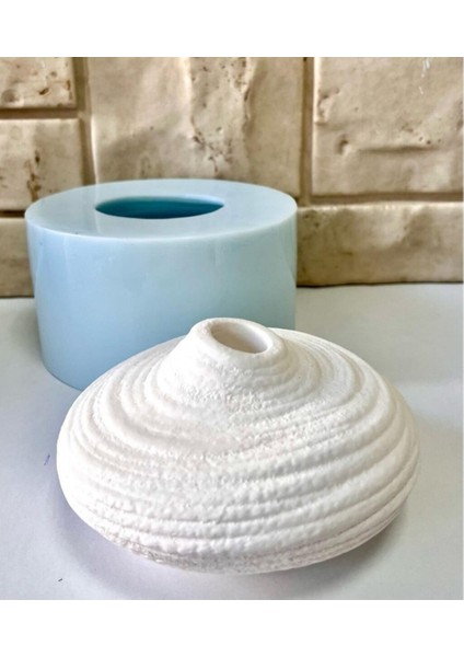 Taş Tozu Kalıbı -Sargılı Şamdan Vazo Silikon Kalıp