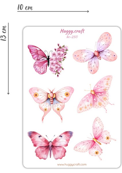 Kelebek Çeşitleri Renkli Sevimli Sticker Seti - 2 Sayfa - 15 Parça - HC250-251 fiyatları