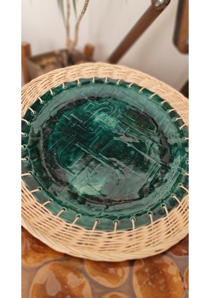 Tabak Rattan Ip Örgülü Dekoratif Bohem