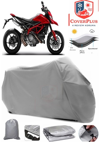 Ducati Hypermotard 821 Motor Brandası Gri Motorsiket Brandası Motor Örtüsü Çadır Su Geçirmez Motosiklet Kılıfı Motor Brandası