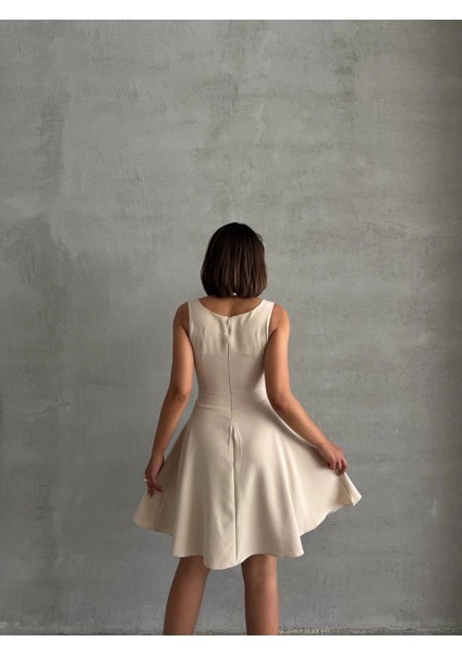 Kadın Kare Yaka Kısa Elbise S251188