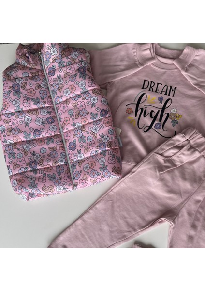 444023 Kız Çocuk %100 Pamuk Pembe Dreamy Blossom 3’lü Takım fırsatları