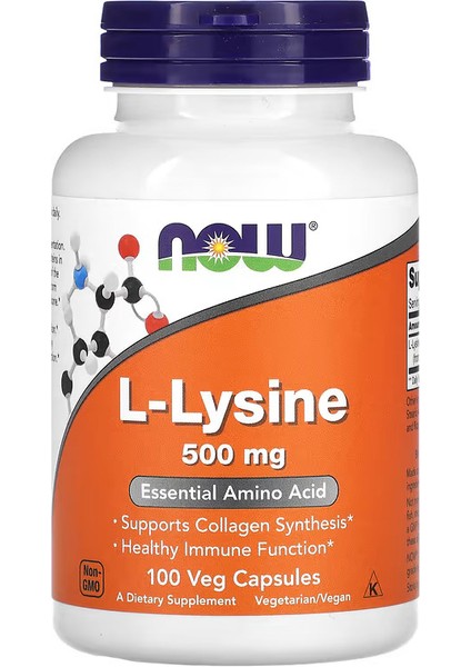 L-Lysine Lizin 500 Mg 100 Veg Caps