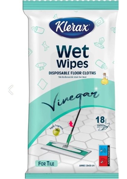 Klerax Tek Kullanımlık Sirkeli Islak Yer Bezi