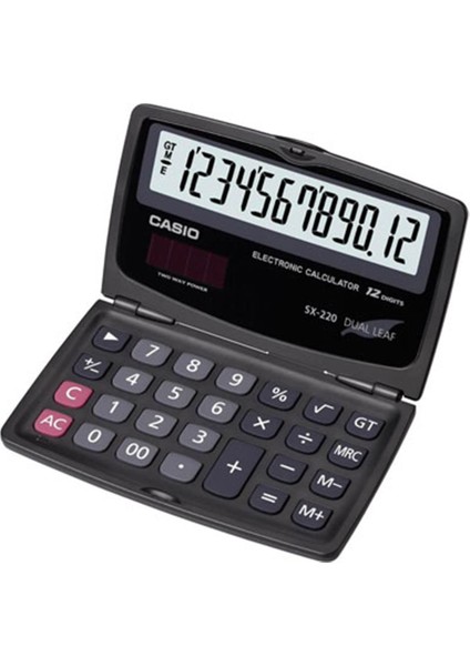 Casio SX-220 12 Hane Cep Tipi Kapaklı Hesap Makinesi