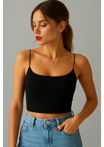 Ip Askılı Büstiyer Crop