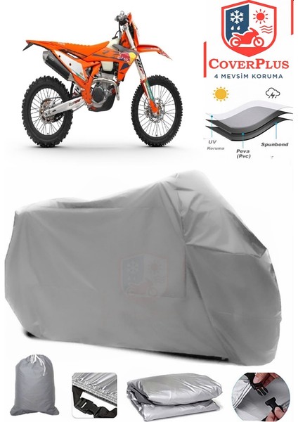 Ktm 250 Exc Motor Brandası Gri Motorsiket Brandası Motor Örtüsü Çadır Su Geçirmez Motosiklet Kılıfı Motor Brandası