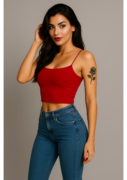 Ip Askılı Büstiyer Crop