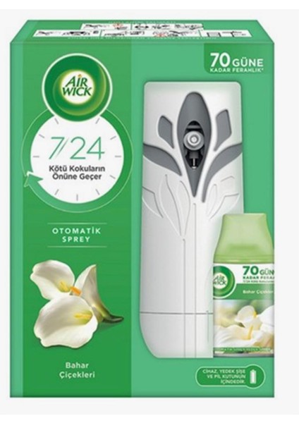 Airwick Otomatik Sprey + Yedeği (Bahar Çiçekleri ) Oda Kokusu (70 Güne Kadar Ferahlık)