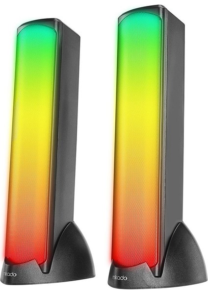Mikado MD-183 2.0 3W-2 Bluetooth Siyah Rgb Aydınlatmalı USB + 3.5mm USB 5V Speaker Hoparlör