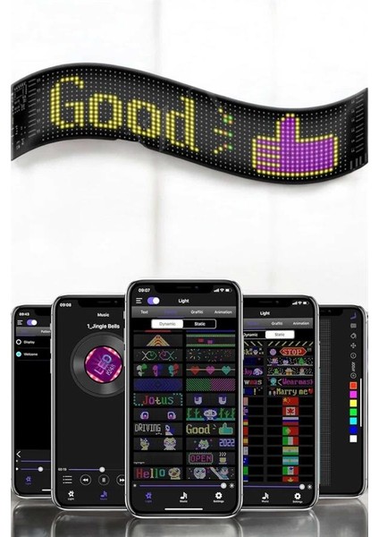 Piksel LED Matrix Rgb Işıklı LED Yazılı Bluetooth Bağlantılı indirimleri