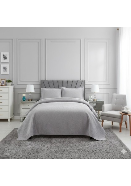 Nubuk Yatak Örtüsü Tek Kişilik Istanbul Gri