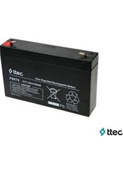 Ttec 6V 7AH Bakımsız Kuru Akü
