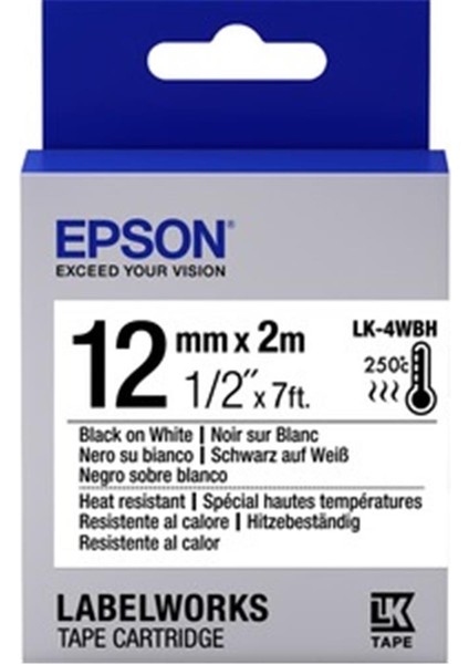 Epson Lk-5sbe Gümüş Üzeri Siyah 18MM 9metre Etiket