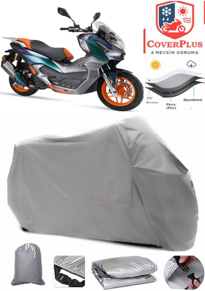 Arora Beatrix Motor Brandası Gri Motorsiket Brandası Motor Örtüsü Çadır Su Geçirmez Motosiklet Kılıfı Motor Brandası