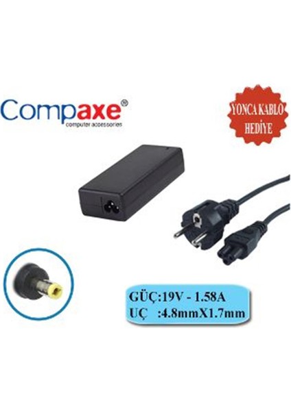 Compaxe CNH-158 Hp 30W 19V 1.58A 4.8 1.7 Notebook Adaptörü