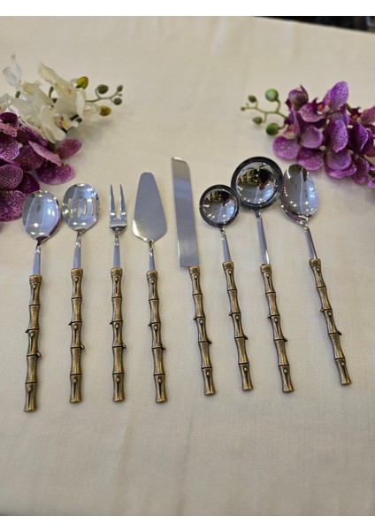 Bambu 8 Parça Servis Kaşık Seti Antik indirimleri