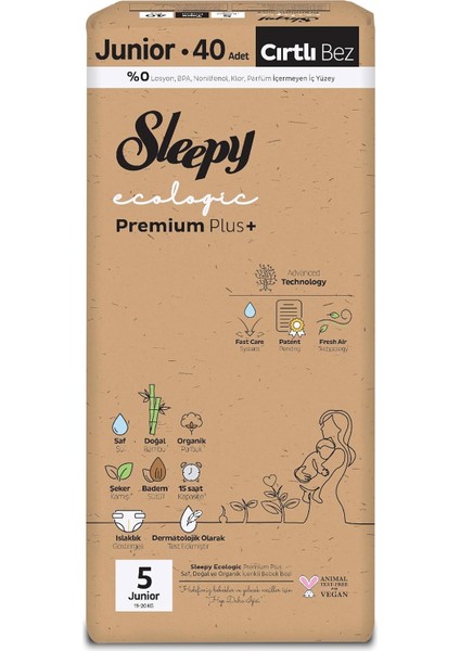 Sleepy Ecologic Premium Plus Efsane Paket Bebek Bezi 5 Numara Junior 160 Adet modelleri