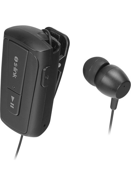 S-Link SL-BT105 Siyah Mobil Telefon Uyumlu Makaralı Titreşimli Bluetooth Kulaklık