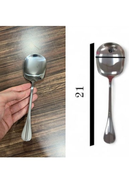 21 cm Metal Servis Kaşığı - Pasta, Kek ve Tatlı Servis Aparatı fiyatları