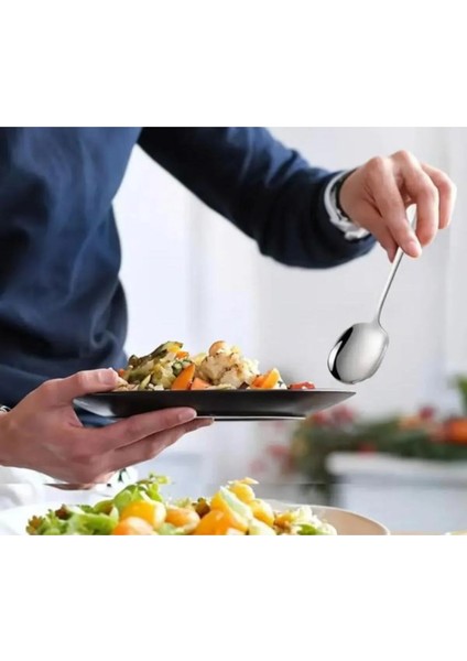 21 cm Metal Servis Kaşığı - Pasta, Kek ve Tatlı Servis Aparatı fırsatları