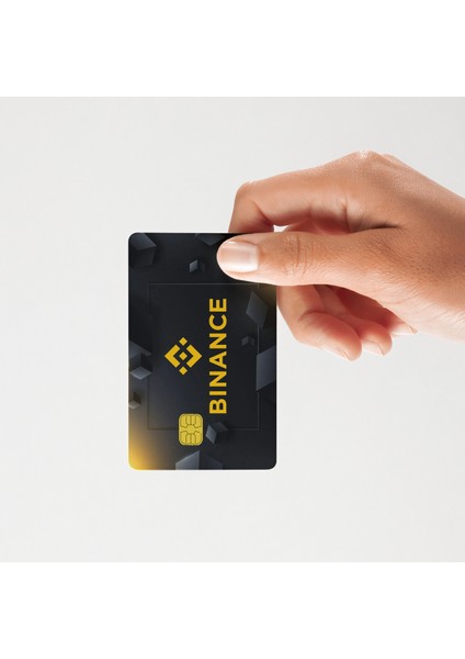 Binance Temalı Parlak Kart Kaplama Sticker – Kredi/banka Kartı Uyumlu, Kripto Tarz Tasarım