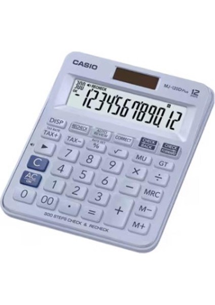 Casio MJ-120D Plus Açık Mavi Işlem Kontrollü 12 Hane Masa Üstü Hesap Makinesi