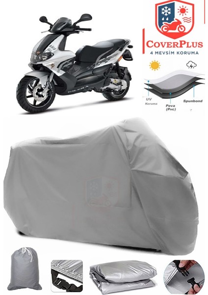Gilera Runner 200 St Motor Brandası Gri Motorsiket Brandası Motor Örtüsü Çadır Su Geçirmez Motosiklet Kılıfı Motor Brandası