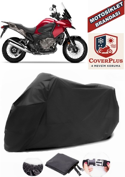 Honda Vfr 1200 x Crosstourer Motor Brandası Siyah Motorsiket Brandası Motor Örtüsü Çadır Su Geçirmez Motosiklet Kılıfı Motor Brandası
